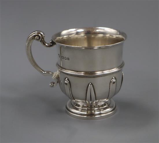 A George VI silver christening mug by Goldsmiths & Silversmiths Co Ltd, London, 1940, 8.8cm.
